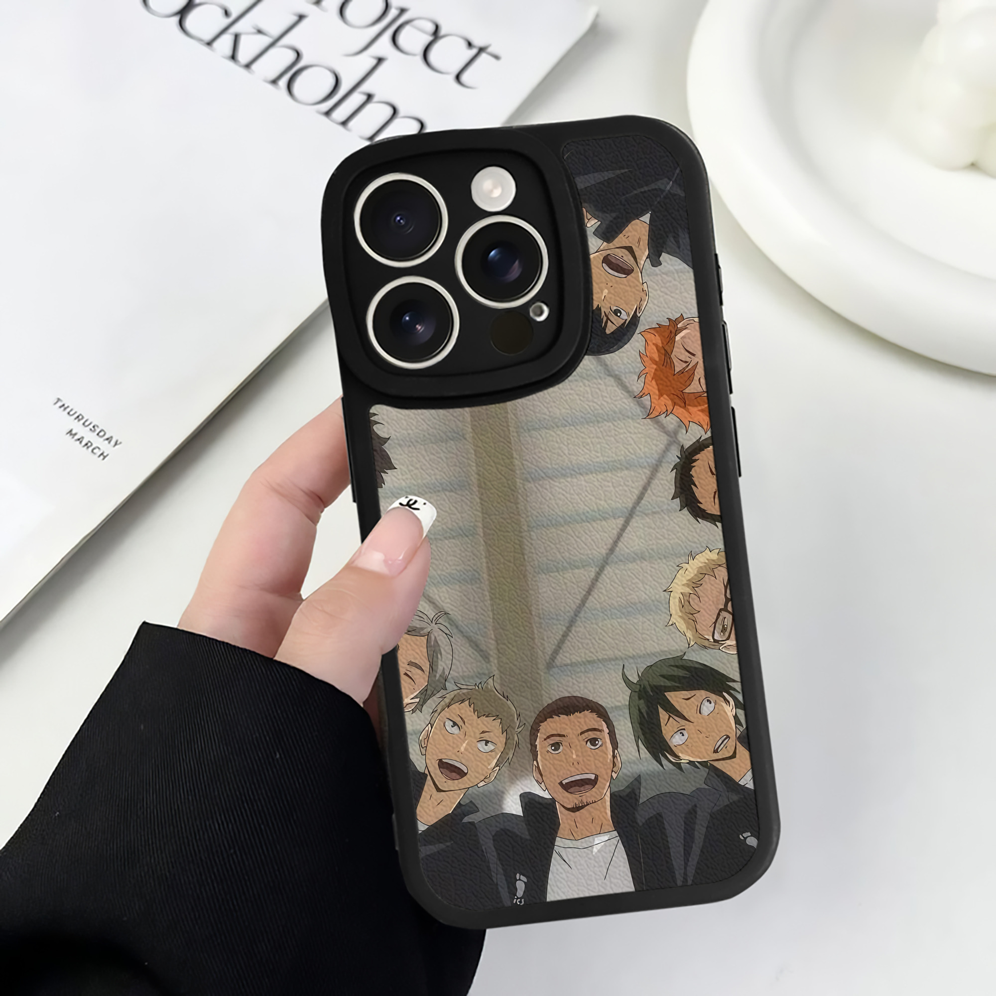 （画像用） ハイキュー!! Haikyu!! 【iPhone 16シリーズ対応】シリコンスマホケース（レザー調） 材質：シリコン